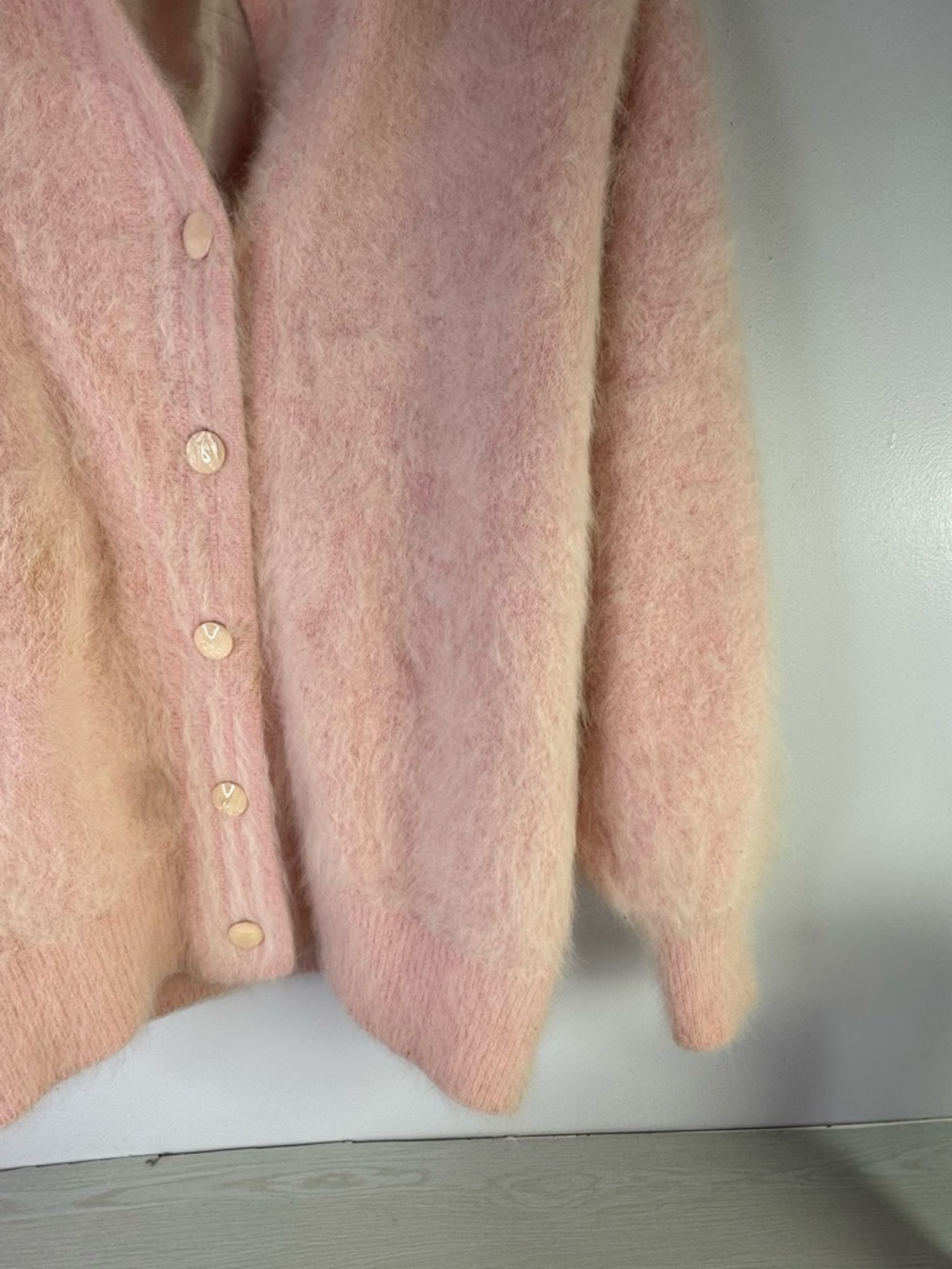 Stillman Studios Angora Cardigan Sweater Jacket large Pink VINTAGE - Picture 3 of 10
